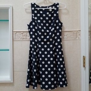 NWOT H&M Navy Blue Polka Dot dress size 4
